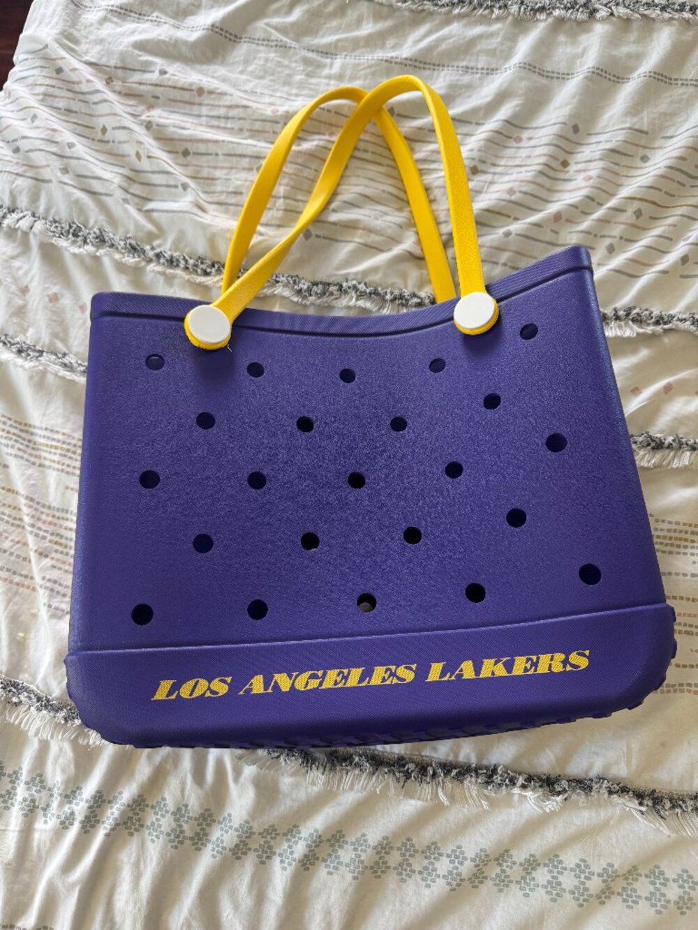 Official Los Angeles Lakers Purple & Yellow Bogg Style Tote Bag